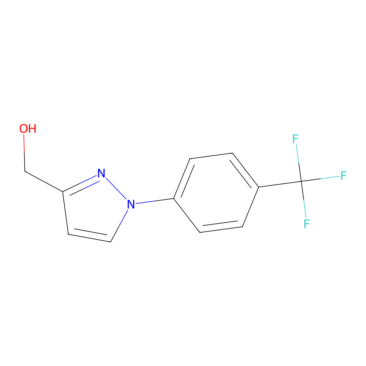 {1-[4-(trifluoromethyl)phenyl]-1H-pyrazol-3-yl}-methanol molecular structure, CAS 1143521-31-6