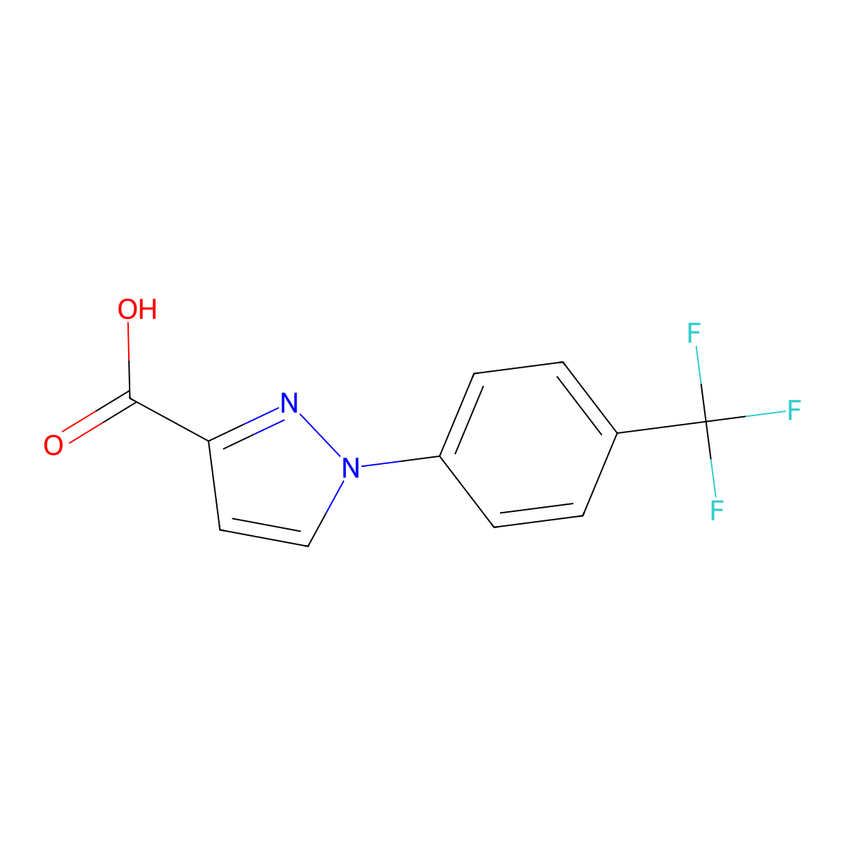 1-(4-(trifluoromethyl)phenyl)-1H-pyrazole-3-carboxylic acid molecular structure, CAS 1143521-43-0