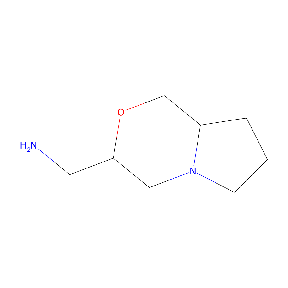 [(3S,8aR)-hexahydro-1H-pyrrolo[2,1-c]morpholin-3-yl]methanamine molecular structure, CAS 1143524-10-0