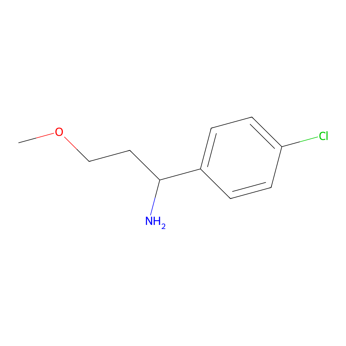 1-(4-Chlorophenyl)-3-methoxypropan-1-amine molecular structure, CAS 1143535-53-8