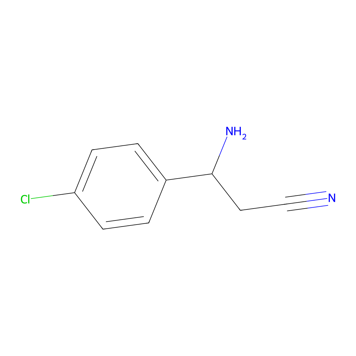 3-Amino-3-(4-chlorophenyl)propanenitrile molecular structure, CAS 1143535-78-7