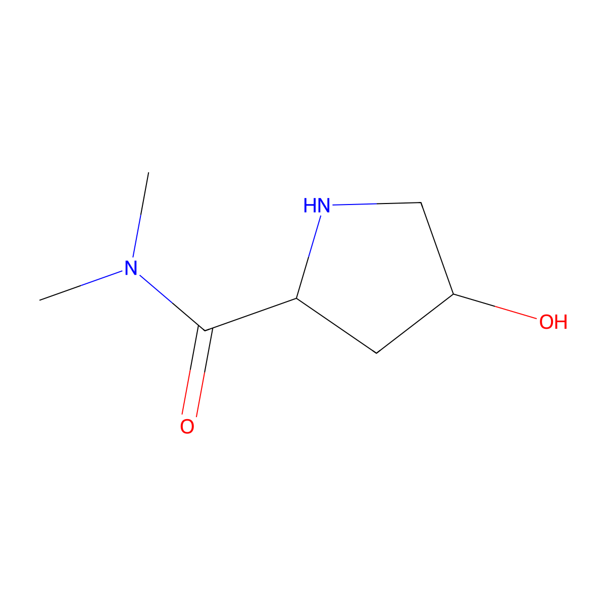 (2S,4R)-4-hydroxy-N,N-dimethylpyrrolidine-2-carboxamide molecular structure, CAS 114357-98-1