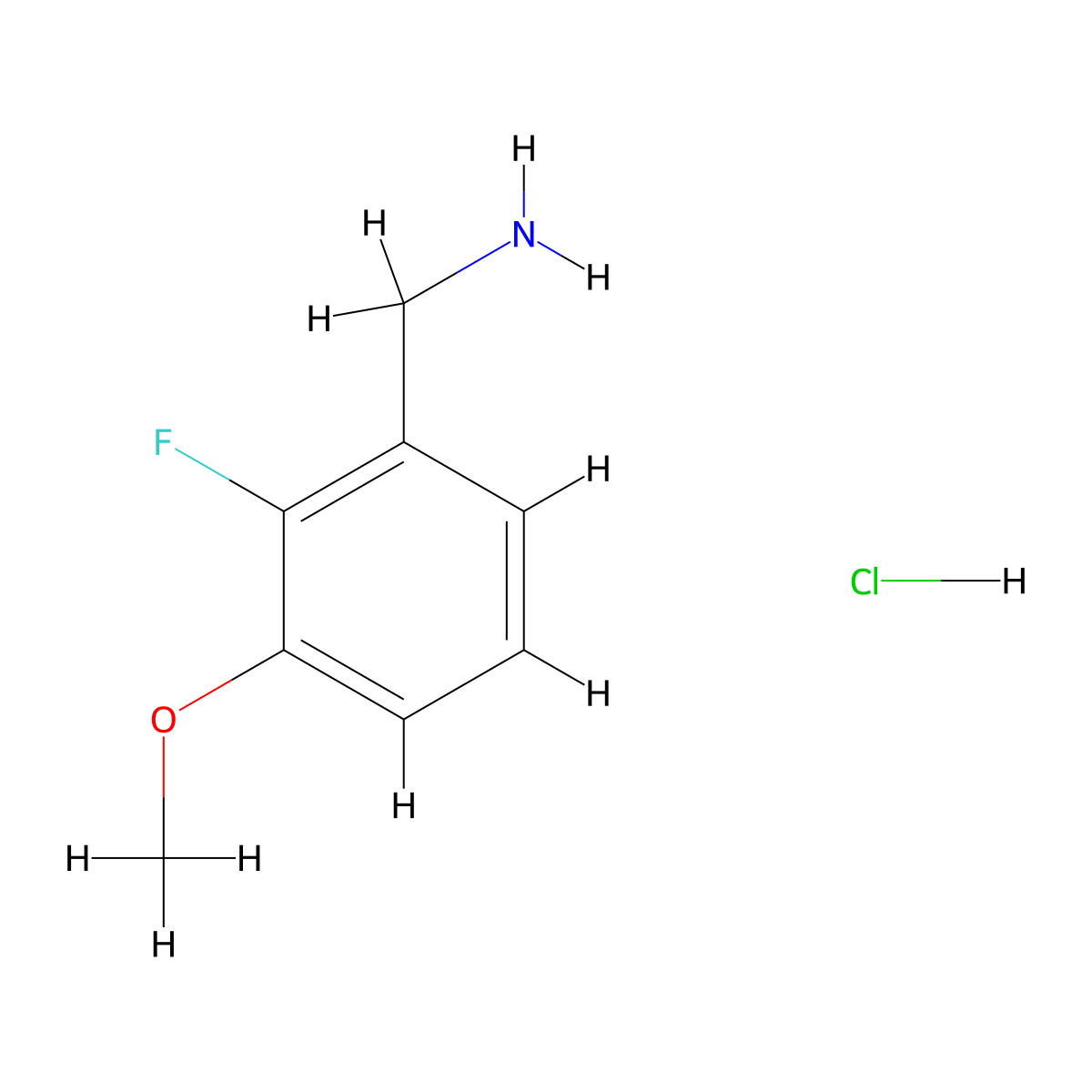 (2-Fluoro-3-methoxyphenyl)methanamine hydrochloride molecular structure, CAS 1143571-71-4