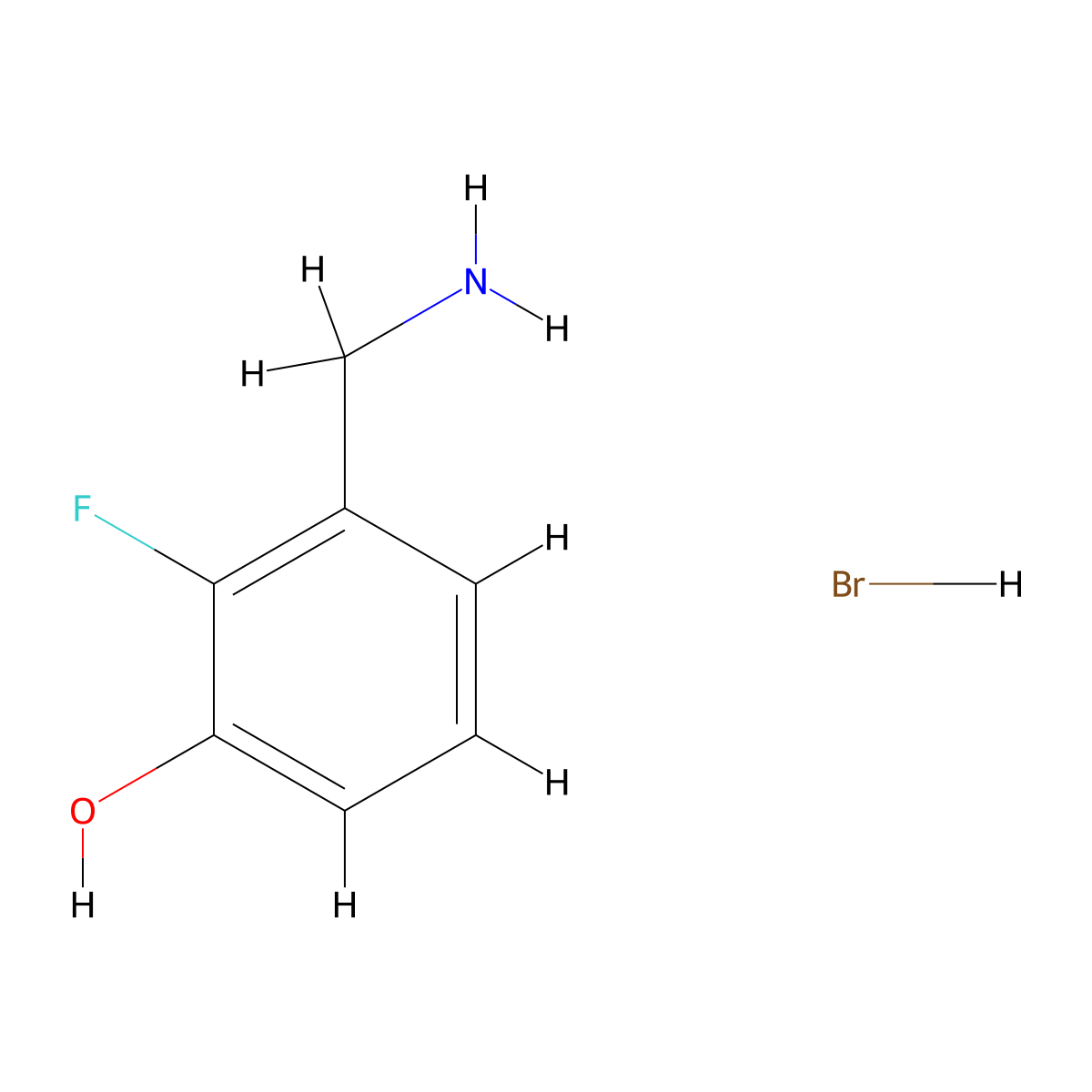 3-(Aminomethyl)-2-fluorophenol hydrobromide molecular structure, CAS 1143571-75-8