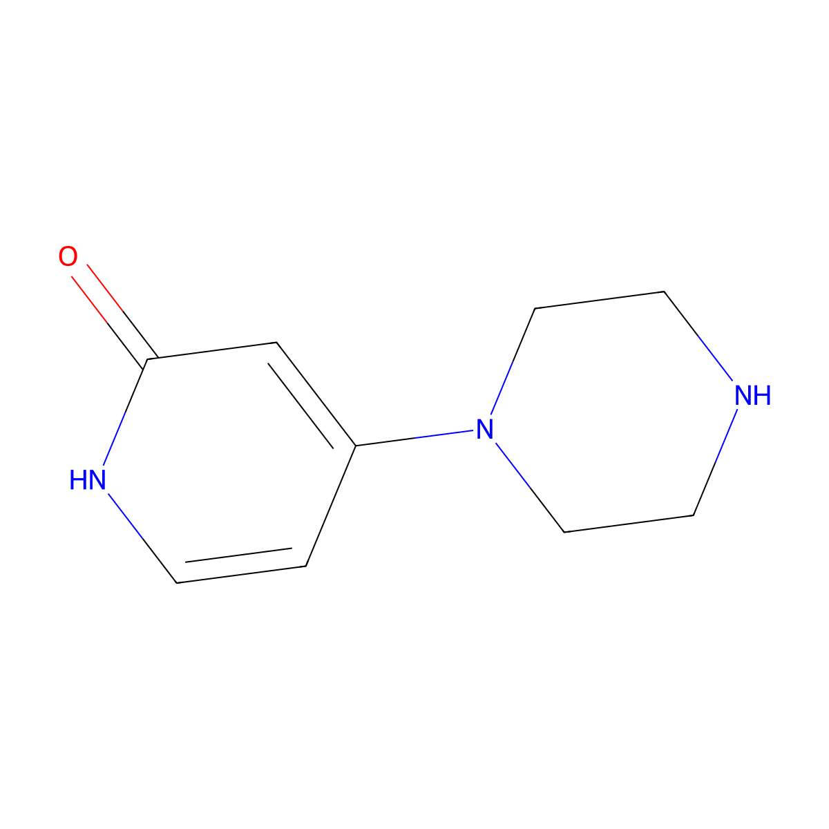 4-(Piperazin-1-yl)-1,2-dihydropyridin-2-one molecular structure, CAS 1143576-00-4