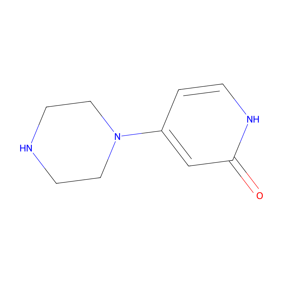 4-(Piperazin-1-yl)-1,2-dihydropyridin-2-one molecular structure, CAS 1143576-00-4