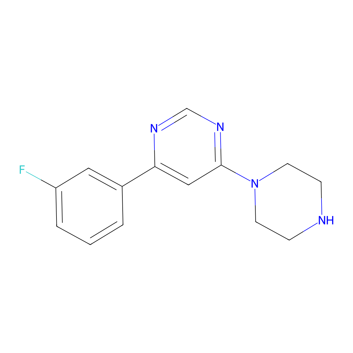 4-(3-Fluorophenyl)-6-piperazin-1-ylpyrimidine molecular structure, CAS 1143577-53-0