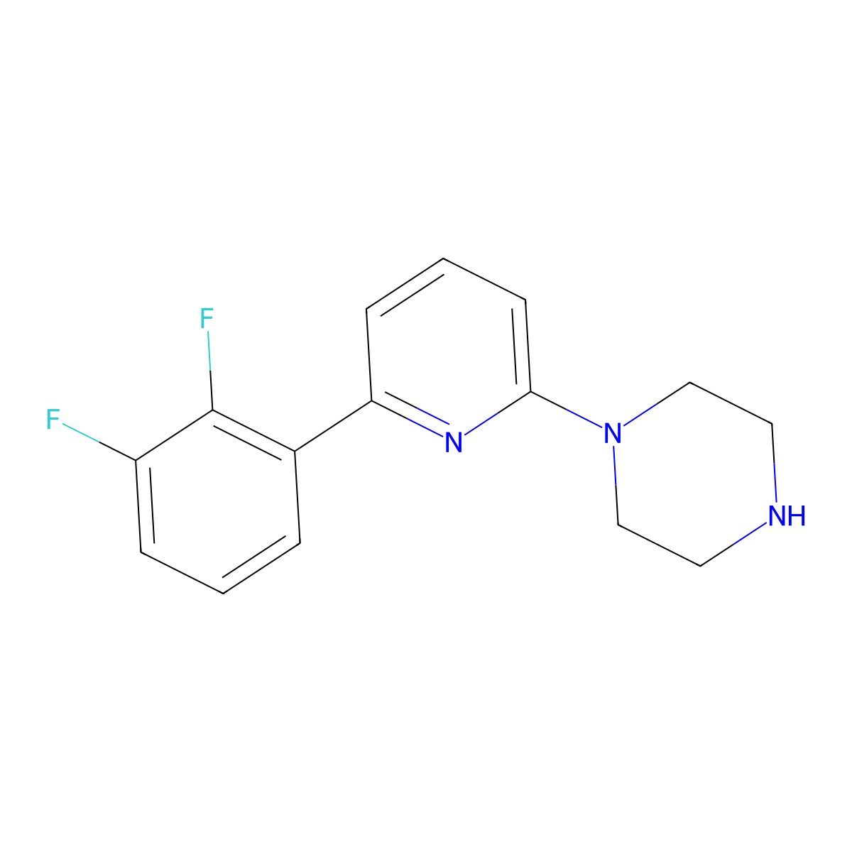 1-[6-(2,3-Difluorophenyl)pyridin-2-yl]piperazine molecular structure, CAS 1143577-88-1