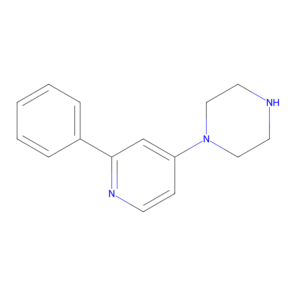 Piperazine, 1-(2-phenyl-4-pyridinyl)- molecular structure, CAS 1143578-16-8