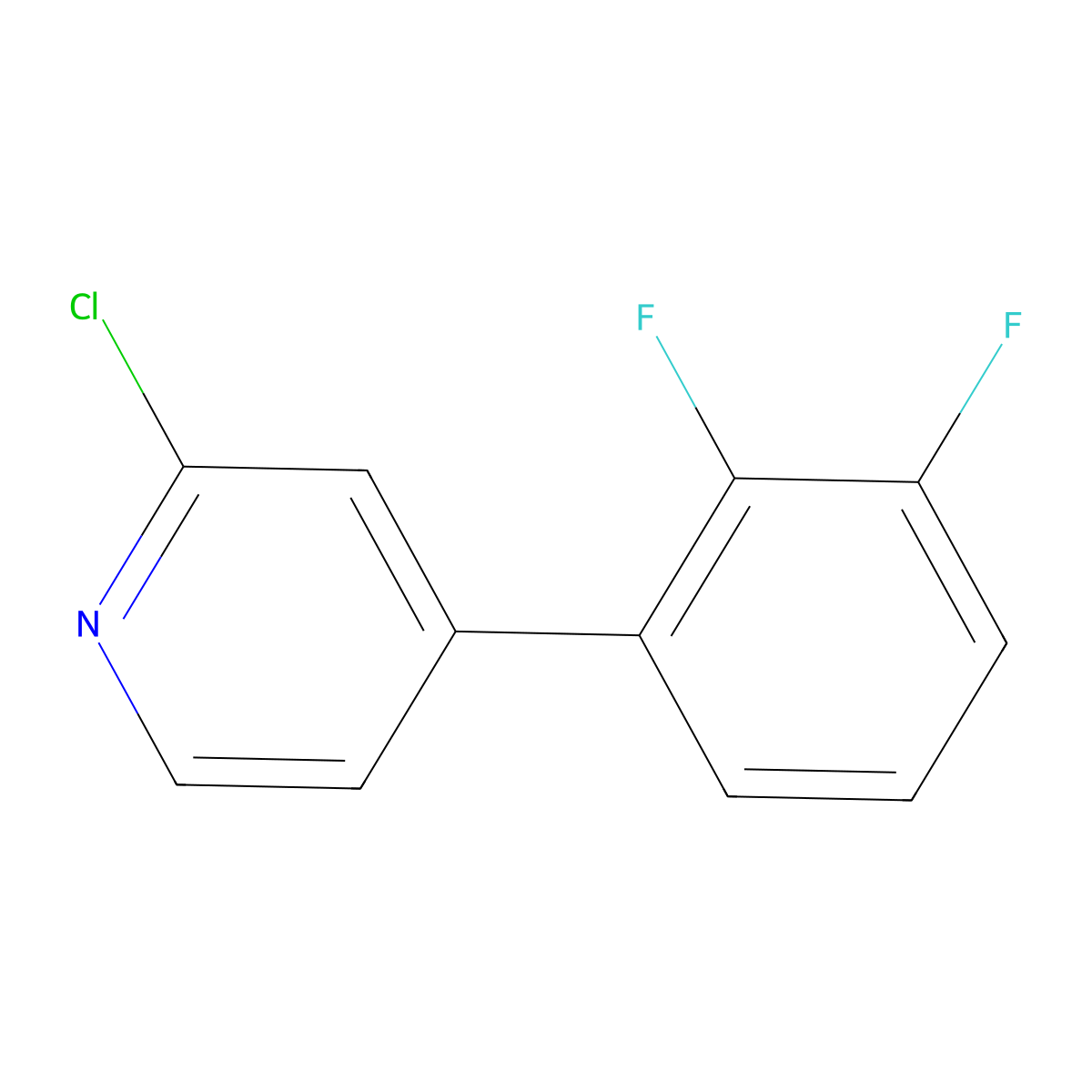 2-Chloro-4-(2,3-difluorophenyl)pyridine molecular structure, CAS 1143578-39-5