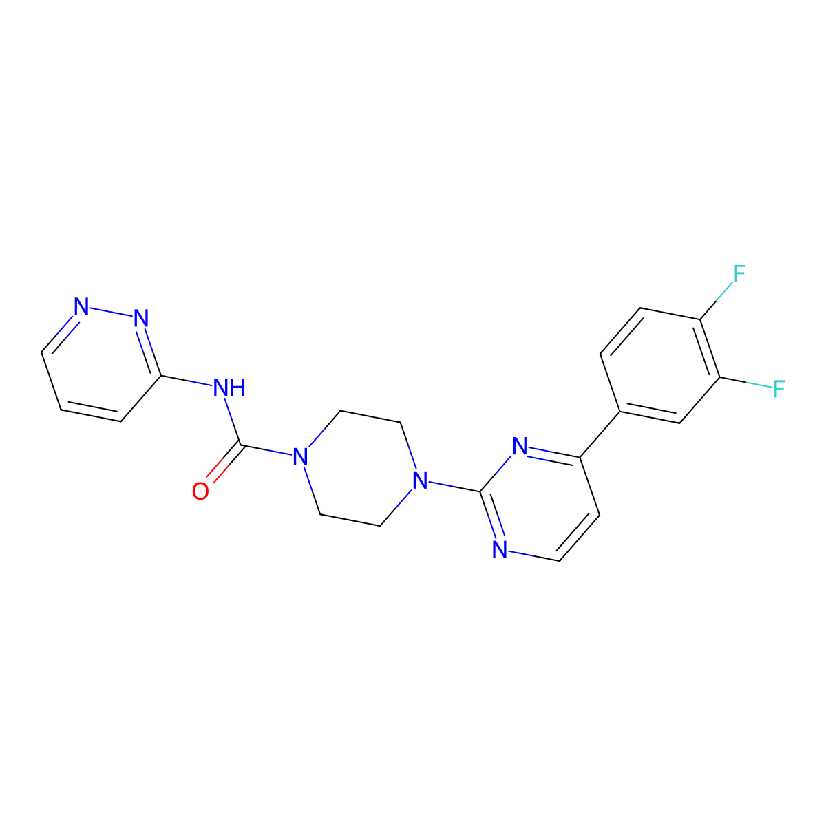 4-[4-(3,4-Difluorophenyl)-2-pyrimidinyl]-N-3-pyridazinyl-1-piperazinecarboxamide molecular structure, CAS 1143578-94-2