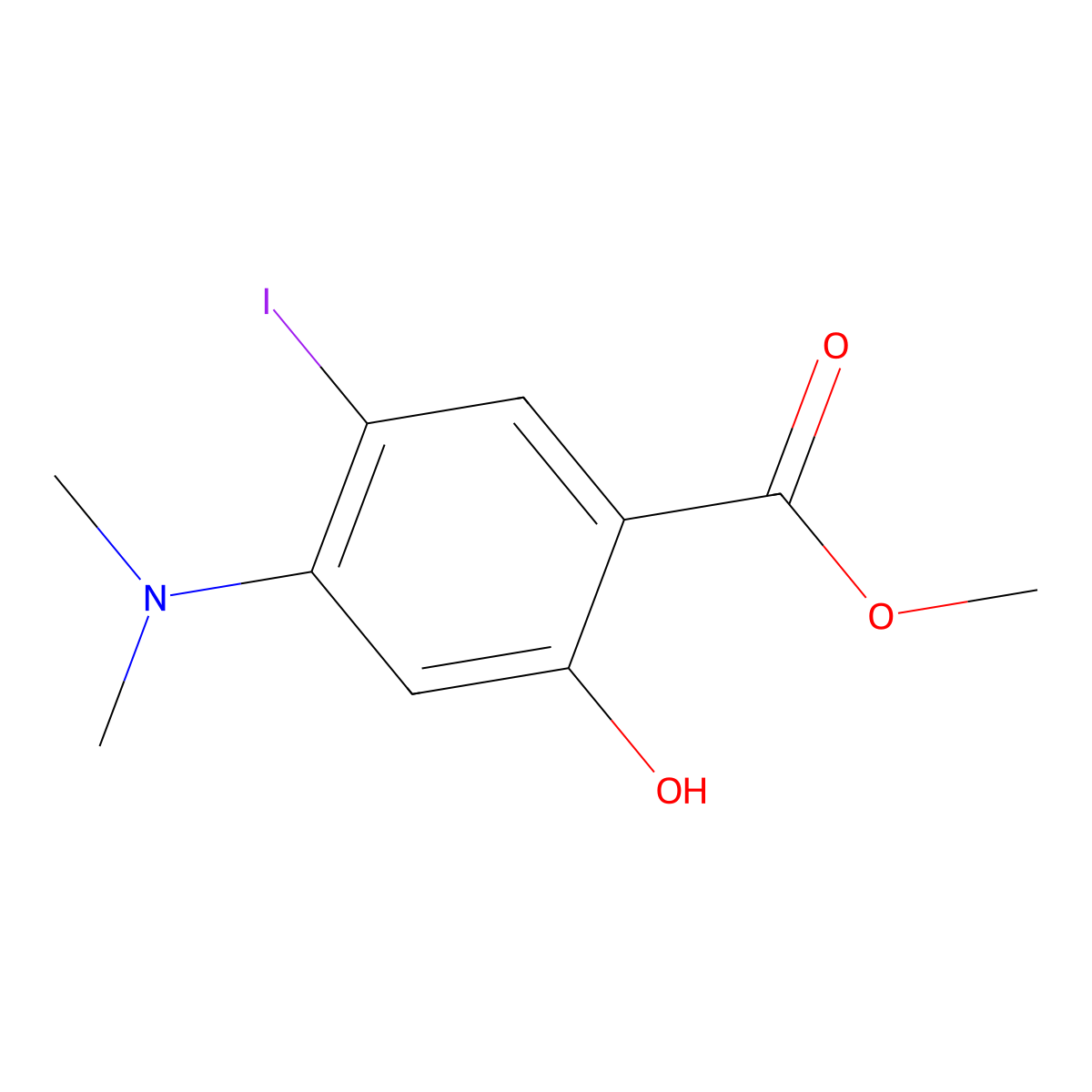Methyl 4-(dimethylamino)-2-hydroxy-5-iodobenzoate molecular structure, CAS 1143579-89-8