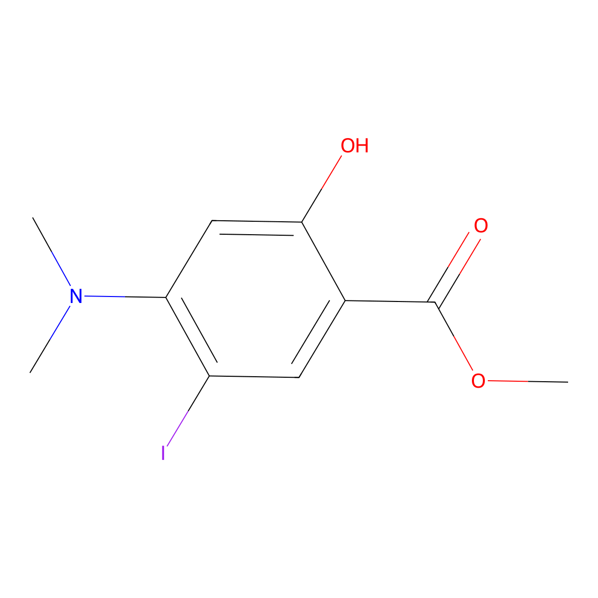 Methyl 4-(dimethylamino)-2-hydroxy-5-iodobenzoate molecular structure, CAS 1143579-89-8