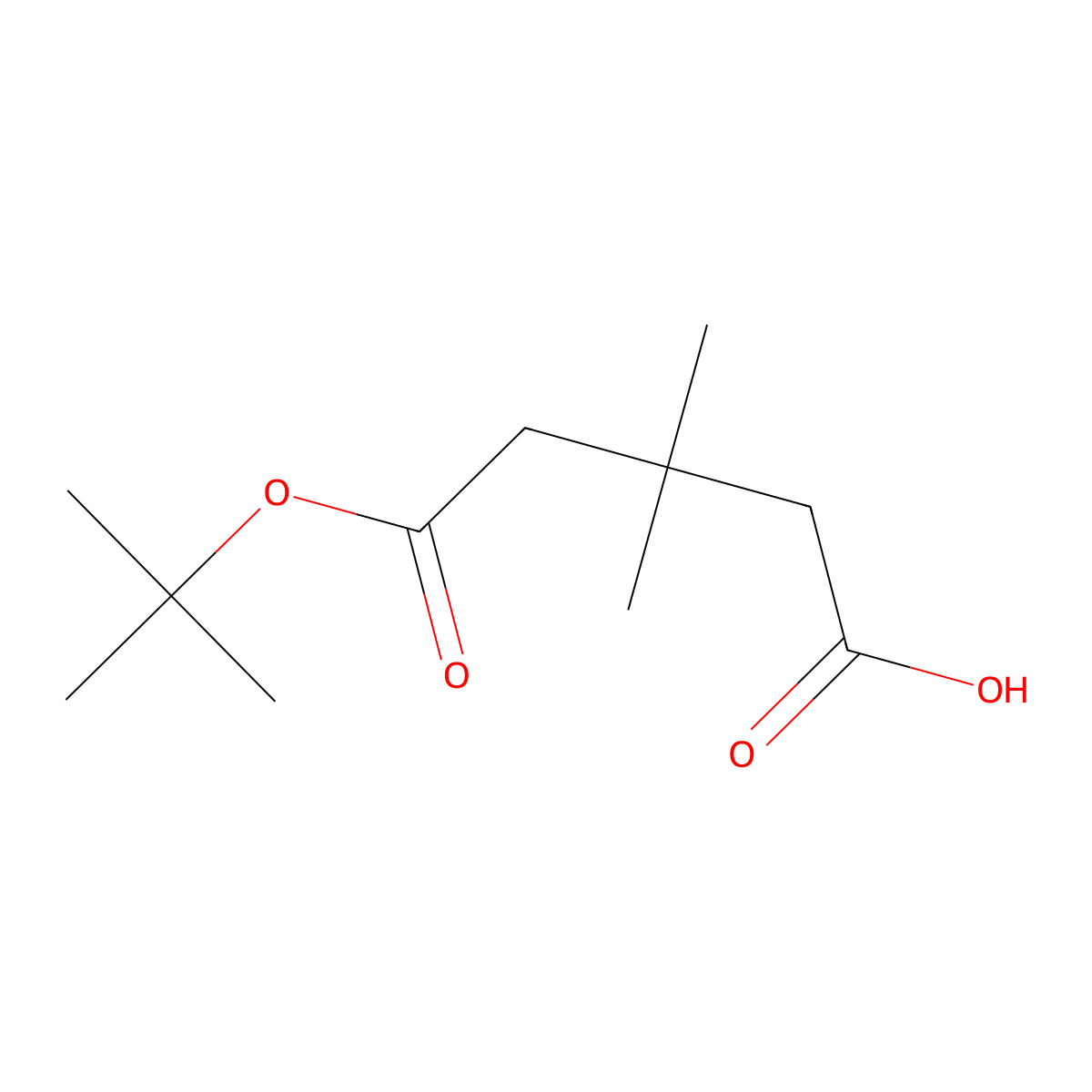 5-(Tert-butoxy)-3,3-dimethyl-5-oxopentanoic acid molecular structure, CAS 114359-46-5