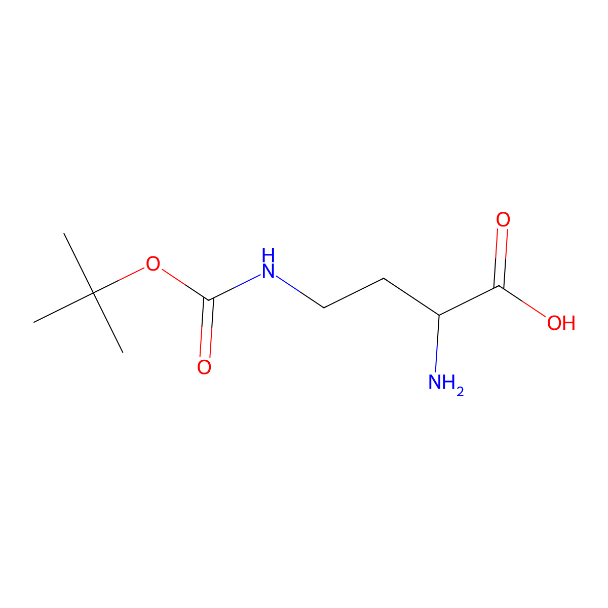 H-D-Dab(Boc)-OH molecular structure, CAS 114360-55-3