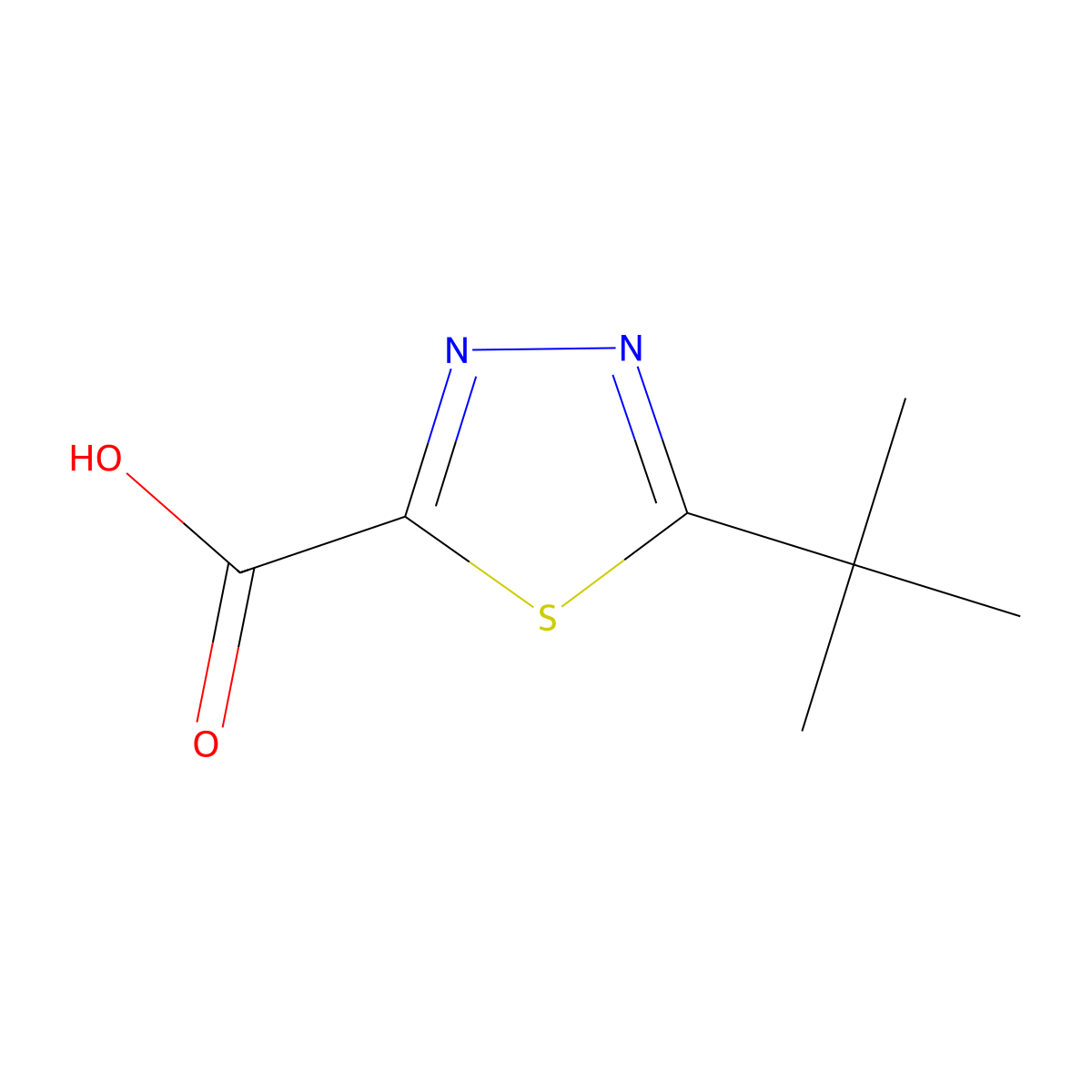 5-tert-Butyl-1,3,4-thiadiazole-2-carboxylic acid molecular structure, CAS 1143622-43-8