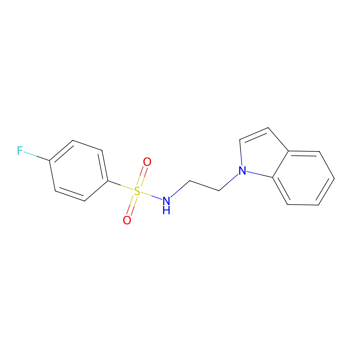 4-fluoro-N-(2-indol-1-ylethyl)benzenesulfonamide molecular structure, CAS 114364-74-8