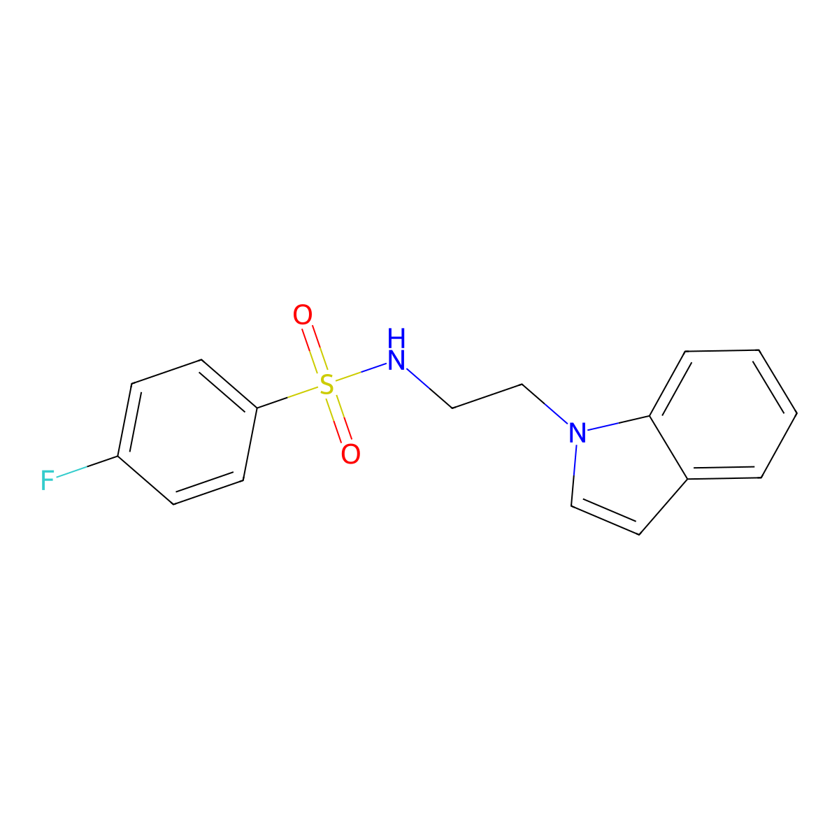 4-fluoro-N-(2-indol-1-ylethyl)benzenesulfonamide molecular structure, CAS 114364-74-8