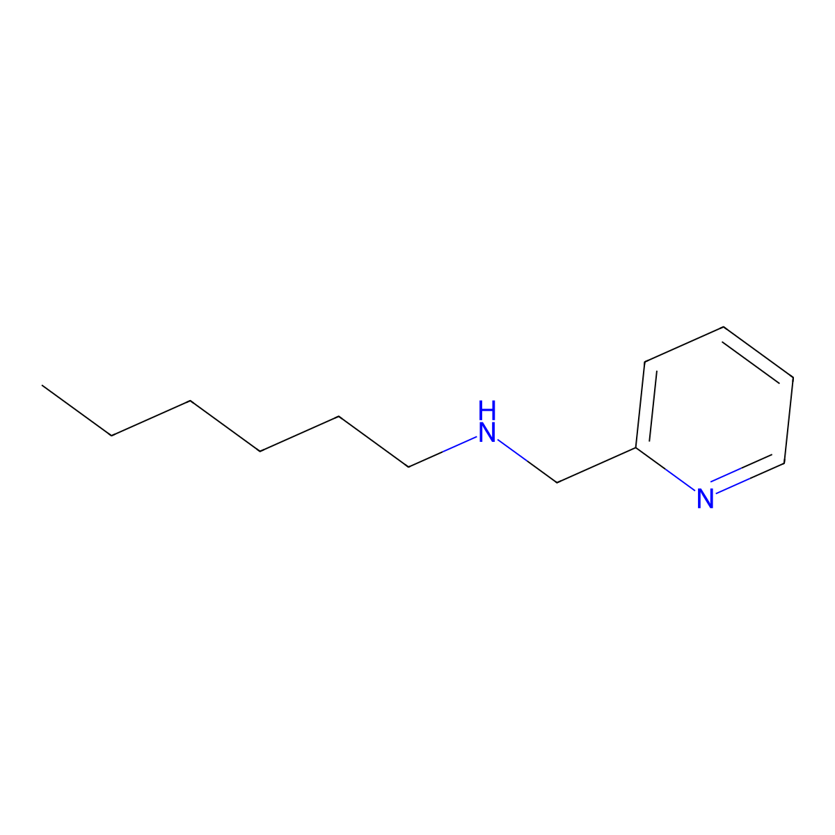 N-(pyridin-2-ylmethyl)hexan-1-amine molecular structure, CAS 114366-04-0