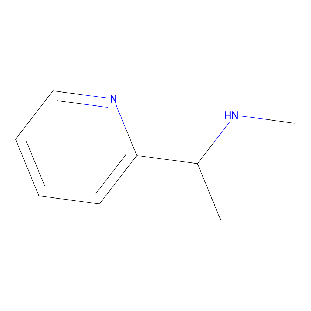 Methyl[1-(pyridin-2-yl)ethyl]amine molecular structure, CAS 114366-07-3