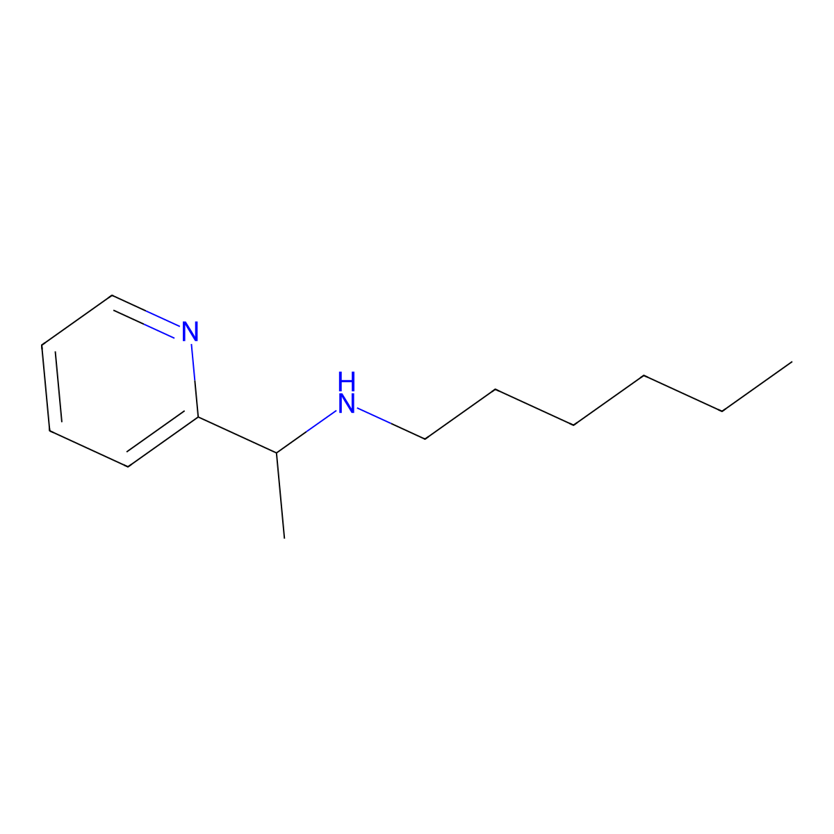 Hexyl[1-(pyridin-2-yl)ethyl]amine molecular structure, CAS 114366-08-4