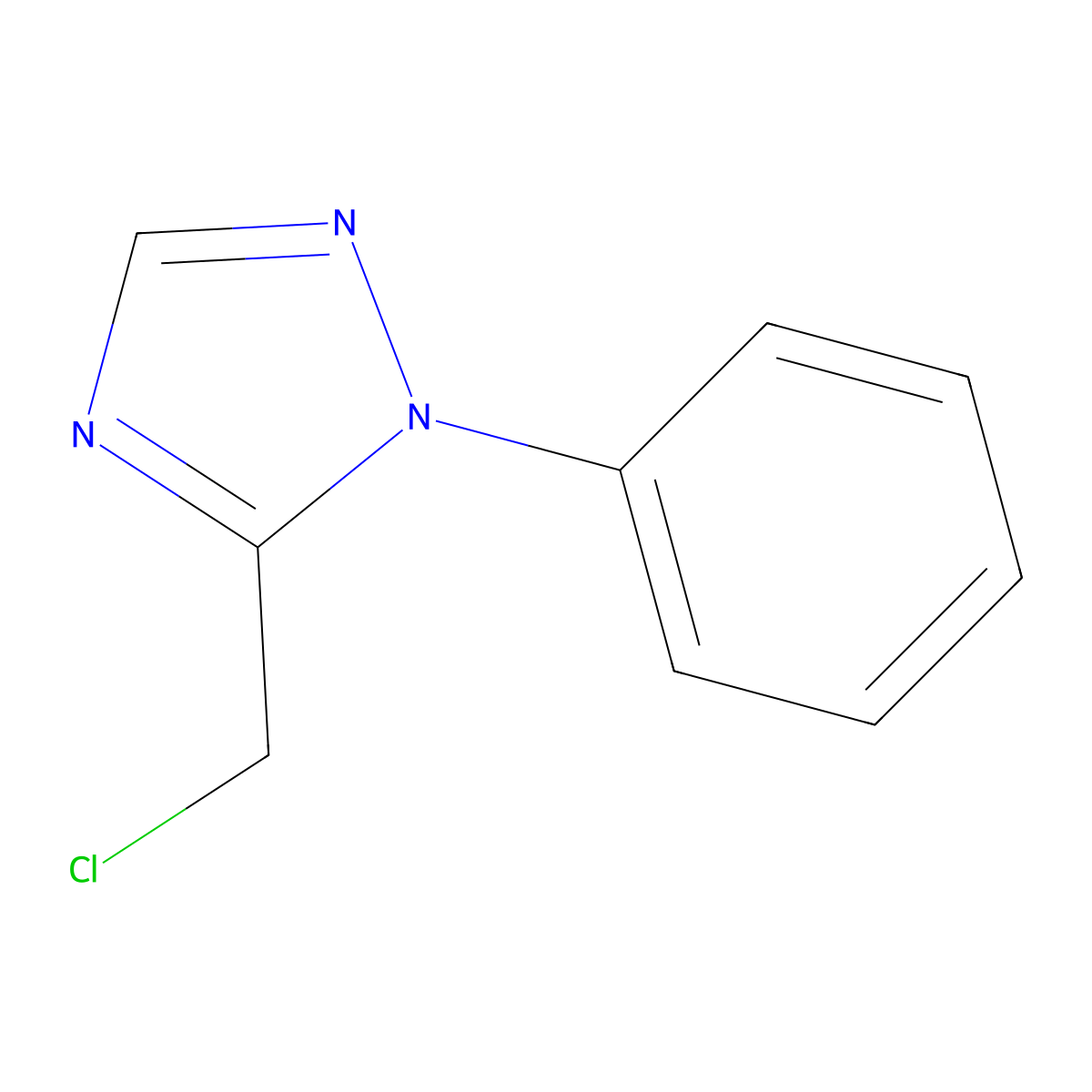 5-(chloromethyl)-1-phenyl-1H-1,2,4-triazole molecular structure, CAS 114370-76-2