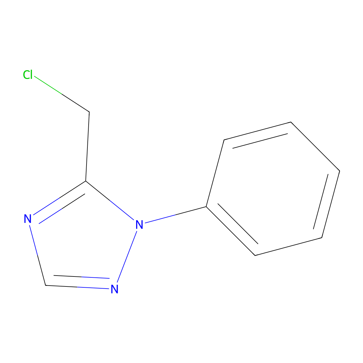 5-(chloromethyl)-1-phenyl-1H-1,2,4-triazole molecular structure, CAS 114370-76-2