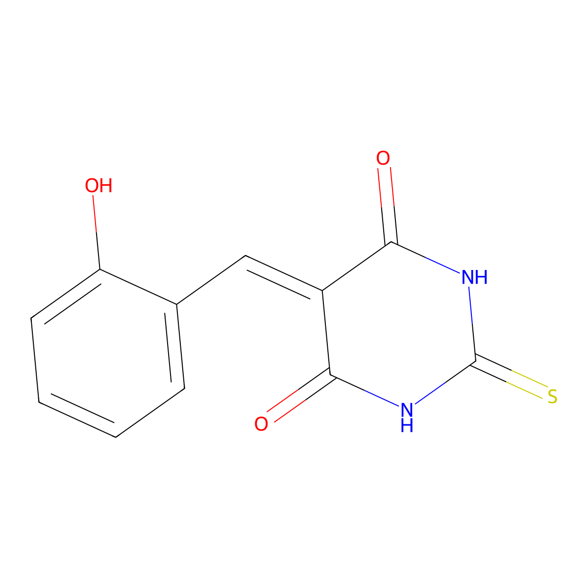Barbituric acid, 5-salicylidene-2-thio- molecular structure, CAS 114370-98-8
