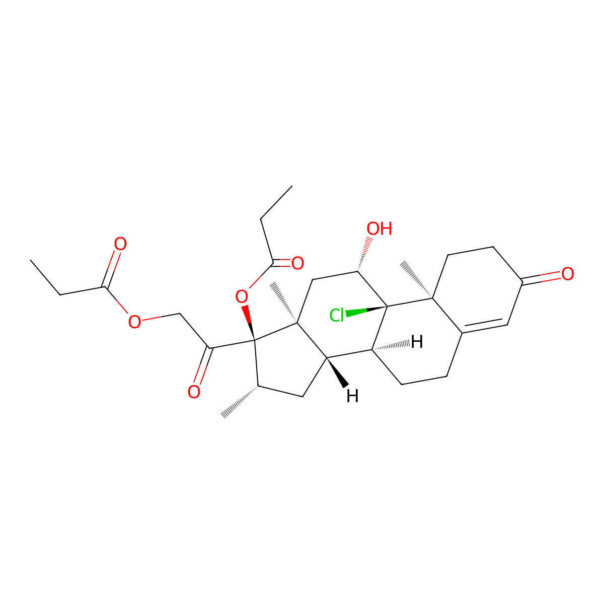 1,2-Dihydro-beclomethasone dipropionate molecular structure, CAS 114371-33-4
