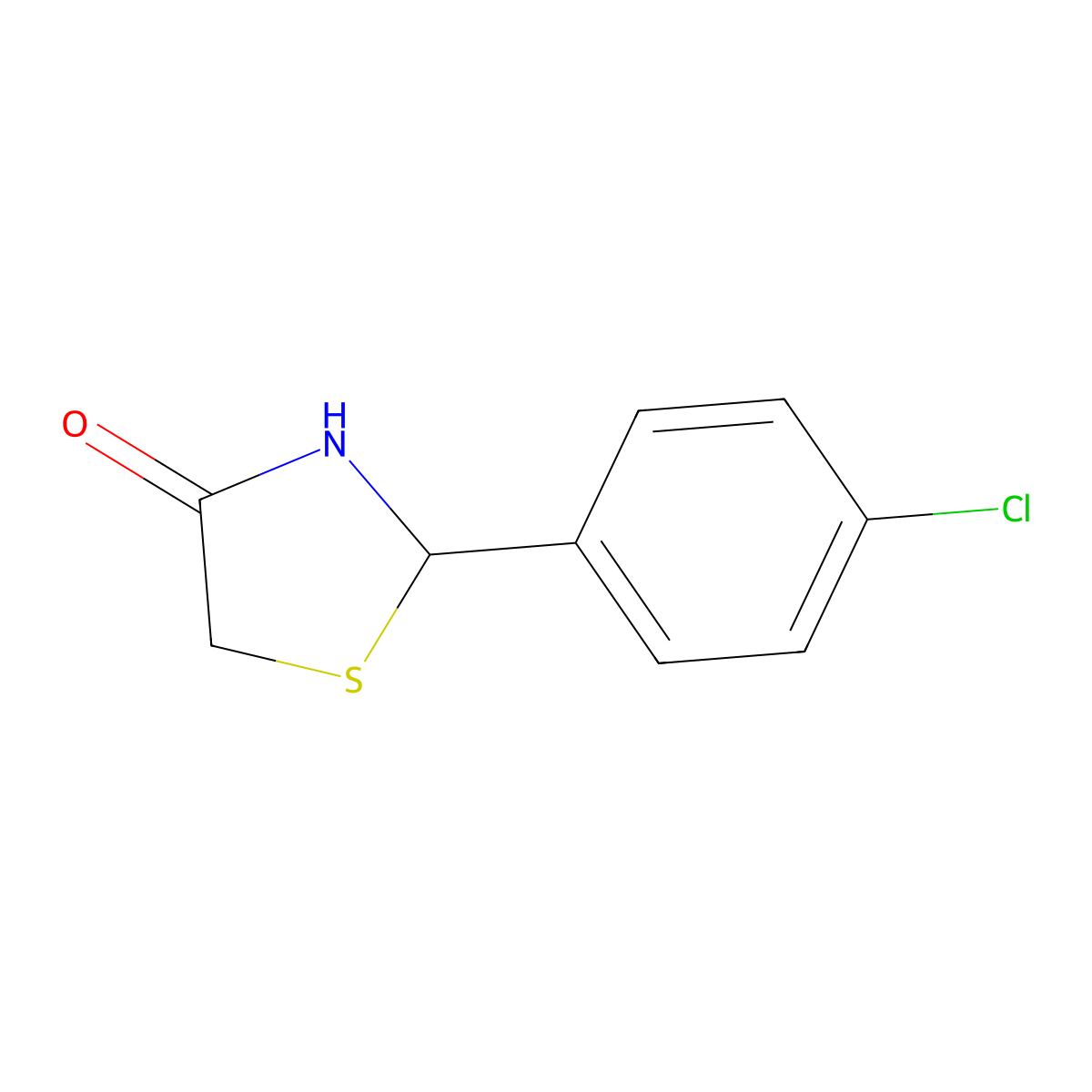 2-(4-Chlorophenyl)-1,3-thiazolidin-4-one molecular structure, CAS 114371-93-6