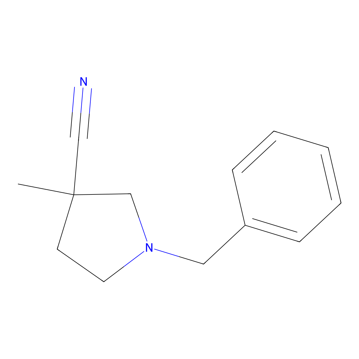 1-Benzyl-3-methylpyrrolidine-3-carbonitrile molecular structure, CAS 114373-05-6