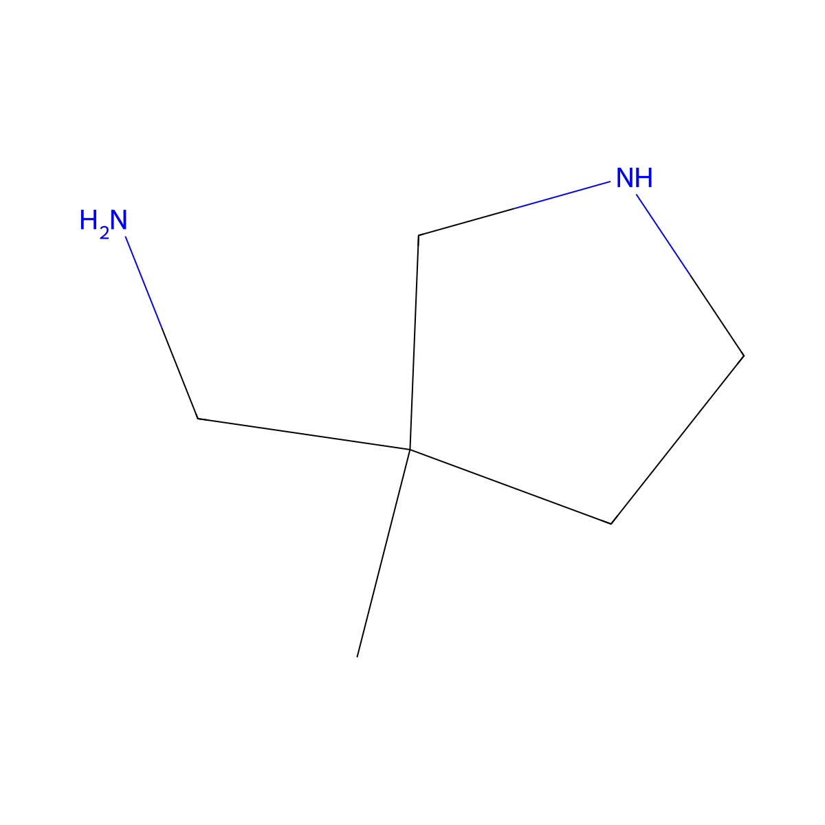 (3-Methylpyrrolidin-3-YL)methanamine molecular structure, CAS 114373-07-8