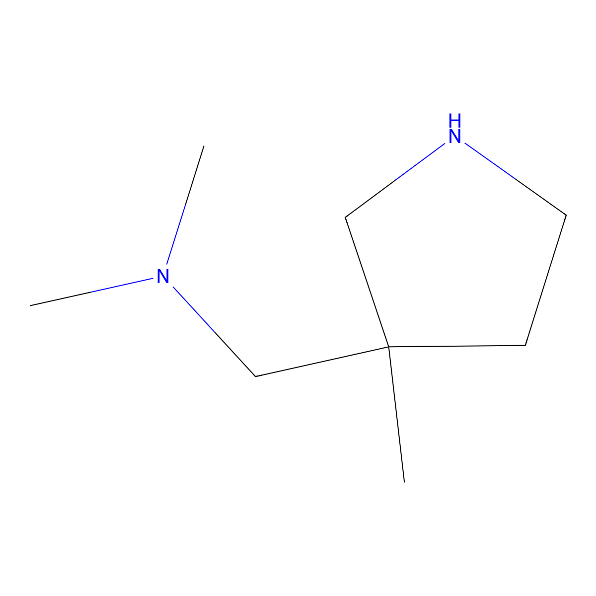 Dimethyl[(3-methylpyrrolidin-3-yl)methyl]amine molecular structure, CAS 114373-08-9