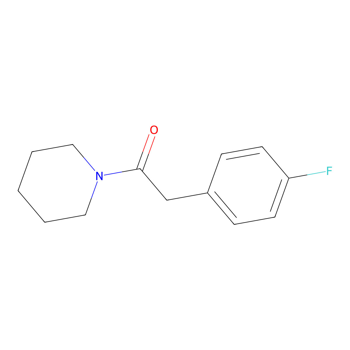 2-(4-Fluorophenyl)-1-piperidin-1-ylethanone molecular structure, CAS 114373-88-5