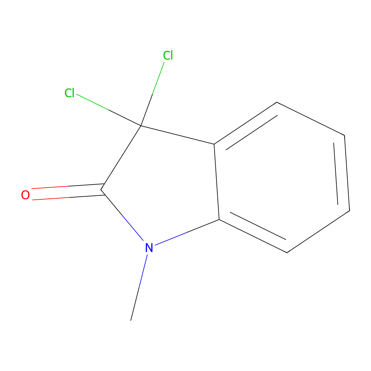 3,3-dichloro-1-methyl-1,3-dihydro-2H-indol-2-one molecular structure, CAS 114380-33-5