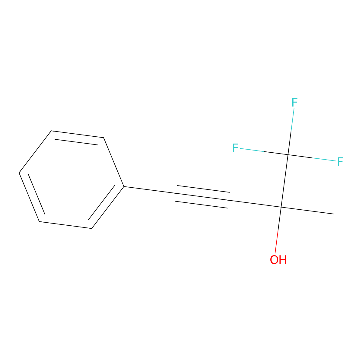 1,1,1-Trifluoro-2-methyl-4-phenylbut-3-yn-2-ol molecular structure, CAS 114389-74-1
