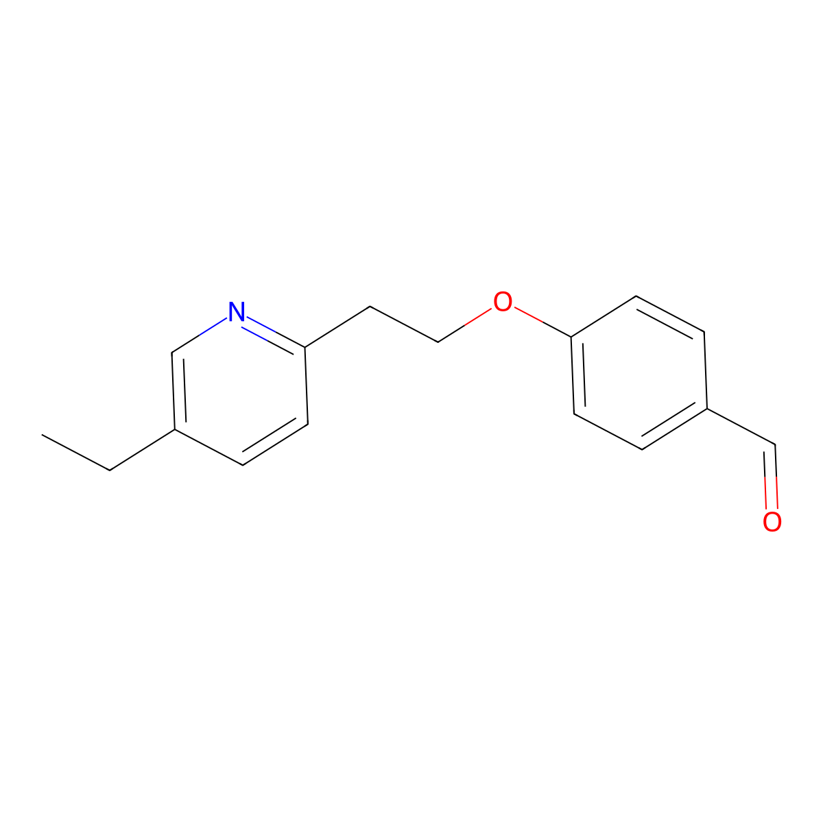 Benzaldehyde, 4-[2-(5-ethyl-2-pyridinyl)ethoxy]- molecular structure, CAS 114393-97-4