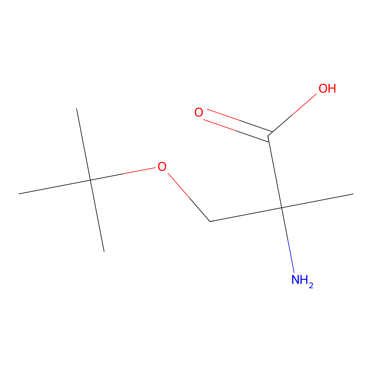 (2S)-2-amino-3-(tert-butoxy)-2-methylpropanoic acid molecular structure, CAS 114396-73-5