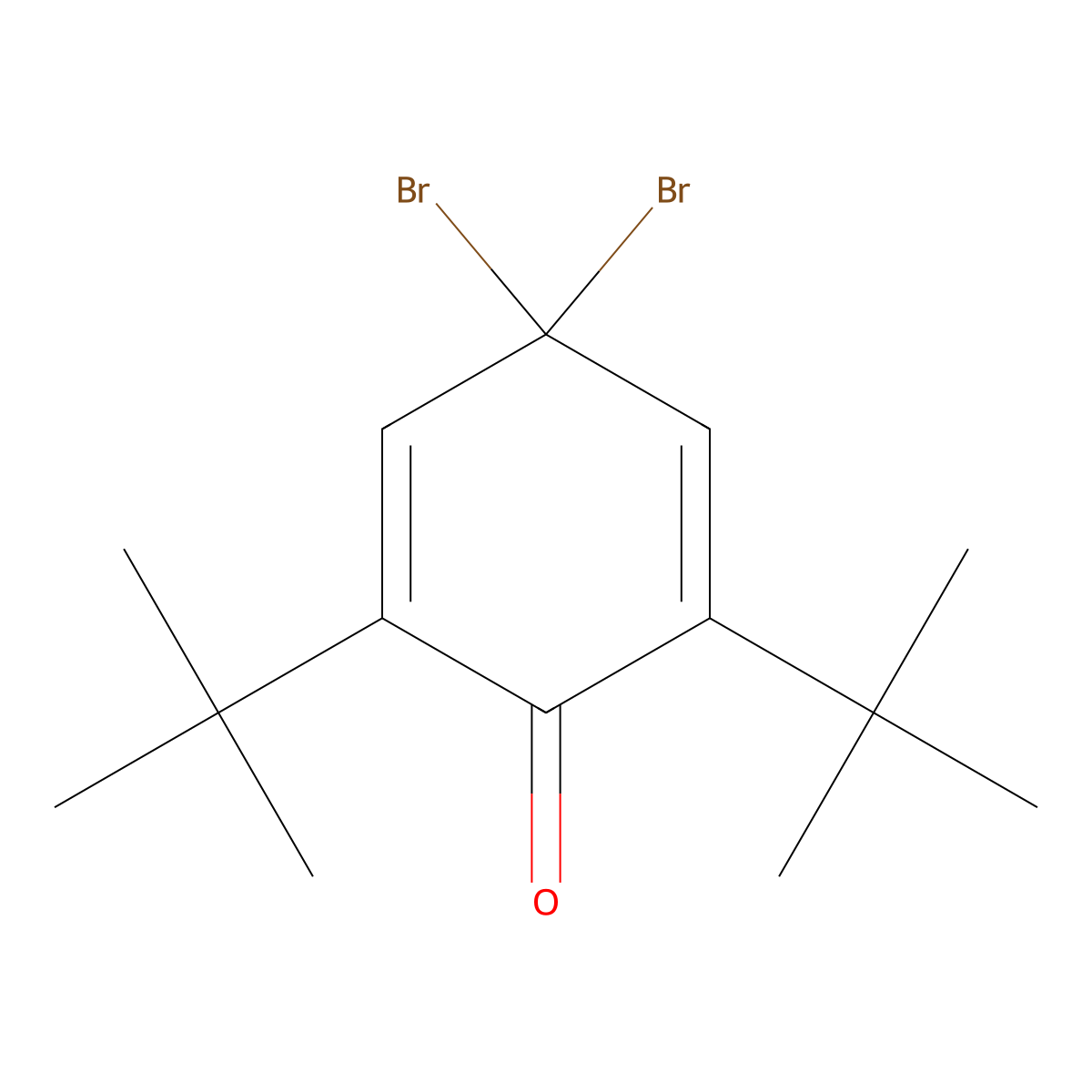 4,4-Dibromo-2,6-di-tert-butylcyclohexa-2,5-dien-1-one molecular structure, CAS 1144-36-1