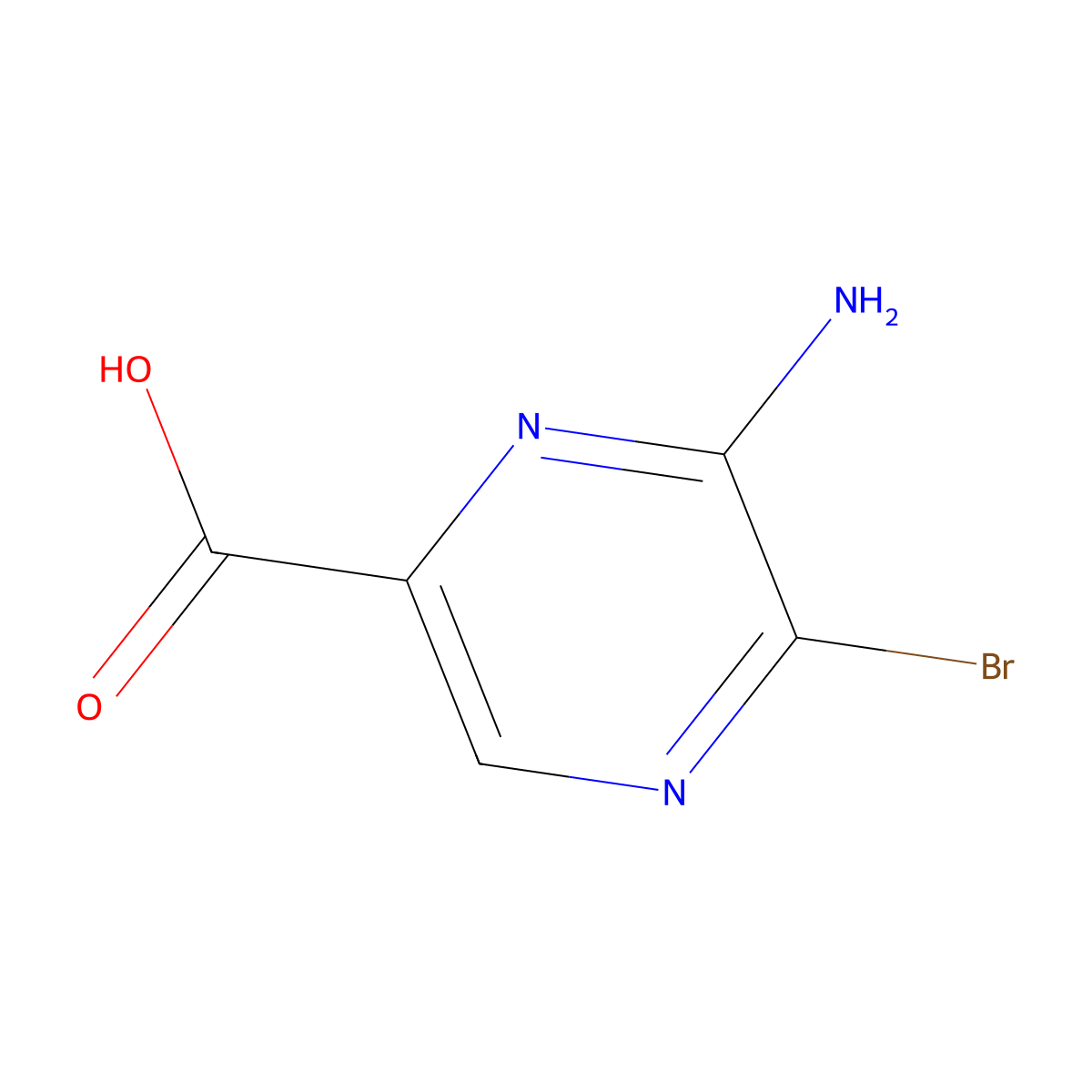 6-Amino-5-bromopyrazine-2-carboxylic acid molecular structure, CAS 114401-77-3