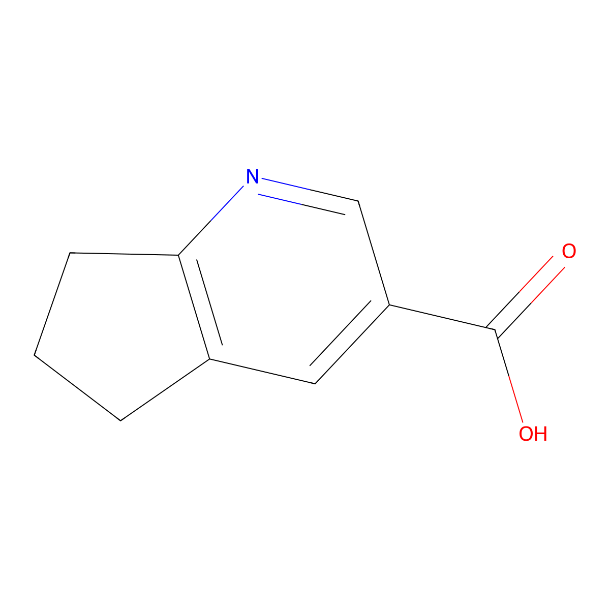 5H,6H,7H-cyclopenta(b)pyridine-3-carboxylic acid molecular structure, CAS 114402-11-8