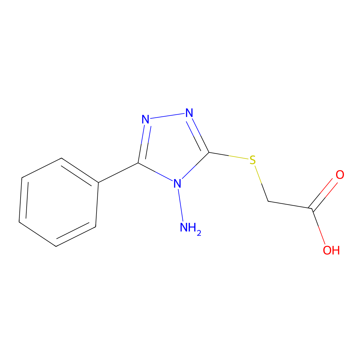 [(4-Amino-5-phenyl-4H-1,2,4-triazol-3-yl)thio]-acetic acid molecular structure, CAS 114402-22-1