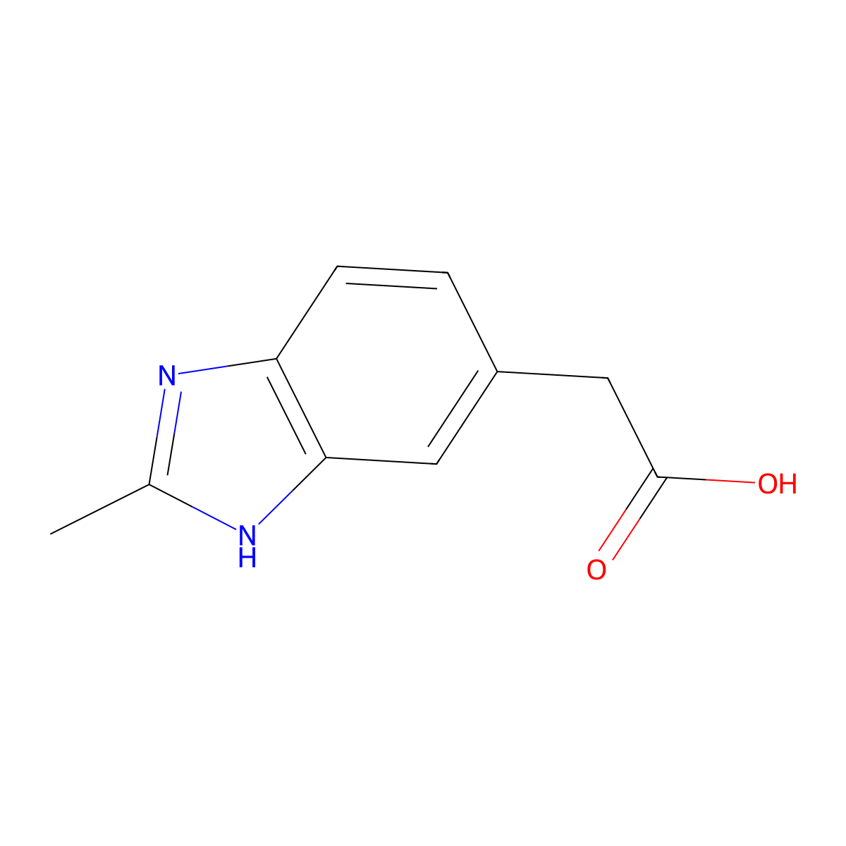 (2-Methyl-1H-benzimidazol-5-YL)acetic acid molecular structure, CAS 114402-92-5