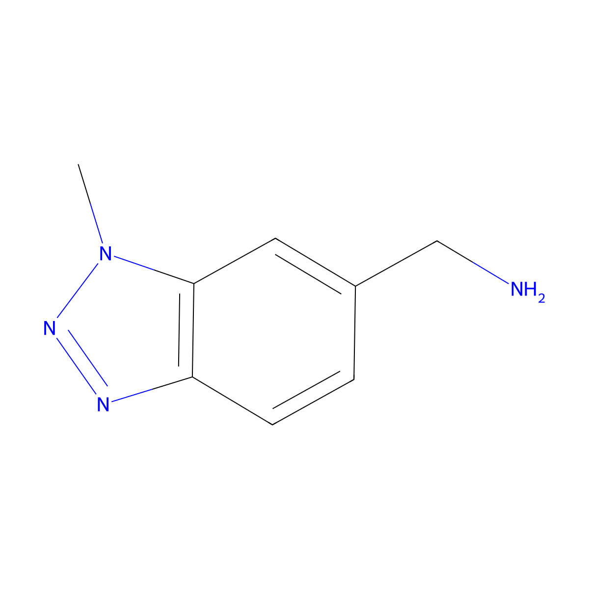 (1-methyl-1H-1,2,3-benzotriazol-6-yl)methanamine molecular structure, CAS 1144035-90-4