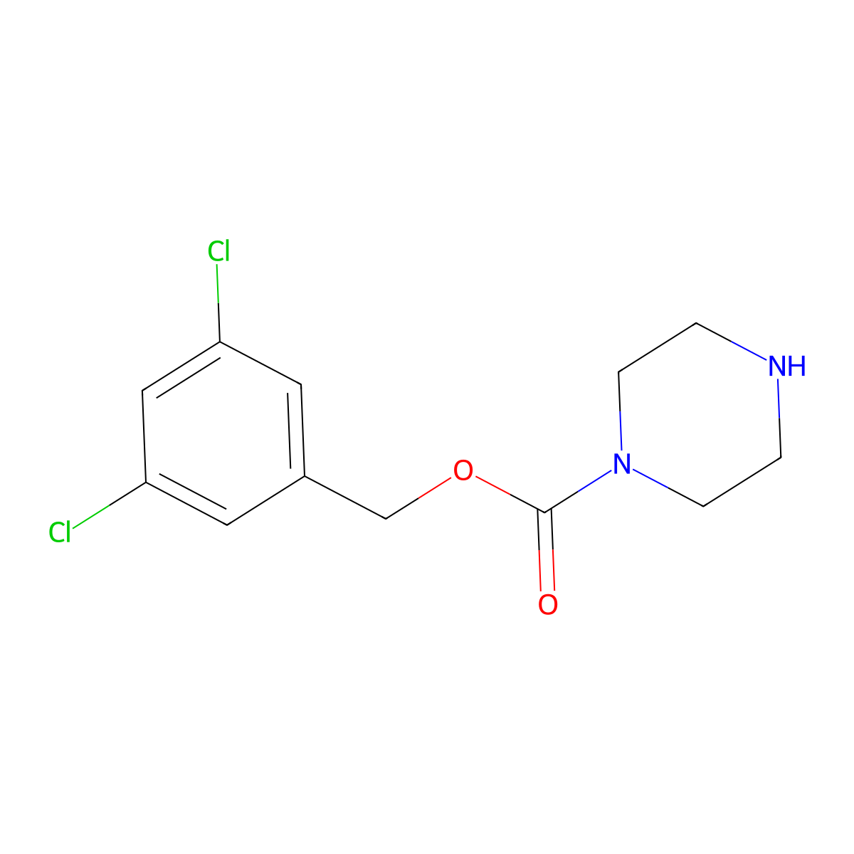 3,5-Dichlorobenzyl piperazine-1-carboxylate molecular structure, CAS 1144037-37-5