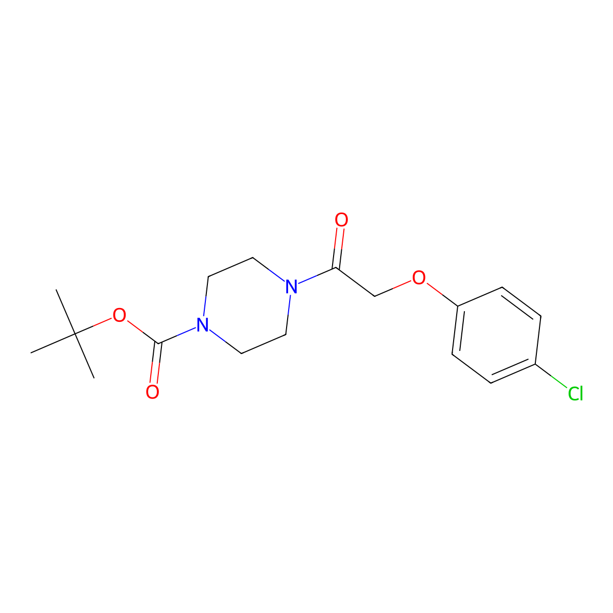 Tert-butyl 4-(2-(4-chlorophenoxy)acetyl)piperazine-1-carboxylate molecular structure, CAS 1144037-43-3