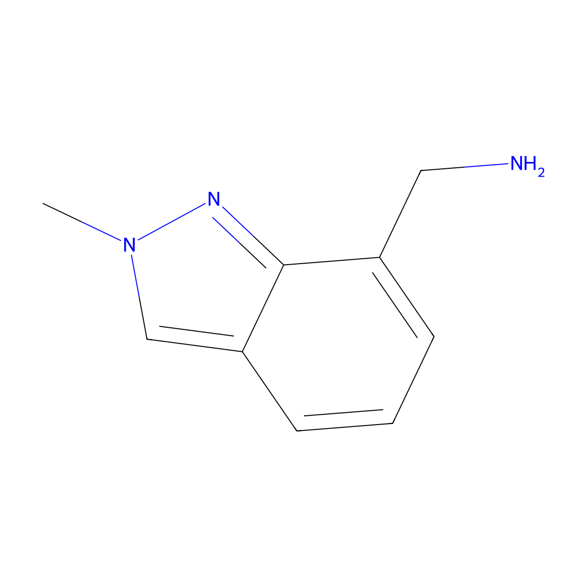 (2-methyl-2H-indazol-7-yl)methanamine molecular structure, CAS 1144044-67-6