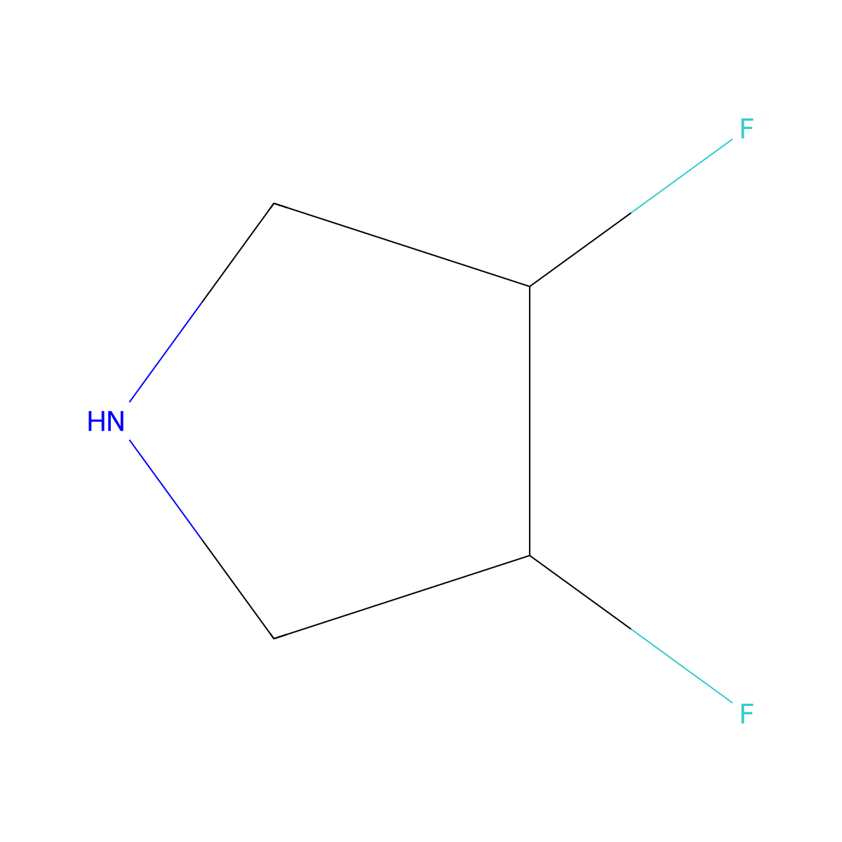 3,4-Difluoropyrrolidine molecular structure, CAS 1144062-04-3