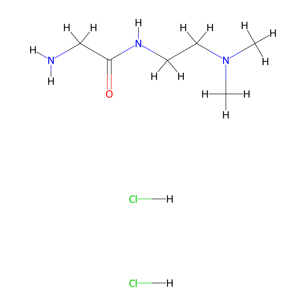 2-Amino-N-(2-(dimethylamino)ethyl)acetamide dihydrochloride molecular structure, CAS 1144082-54-1
