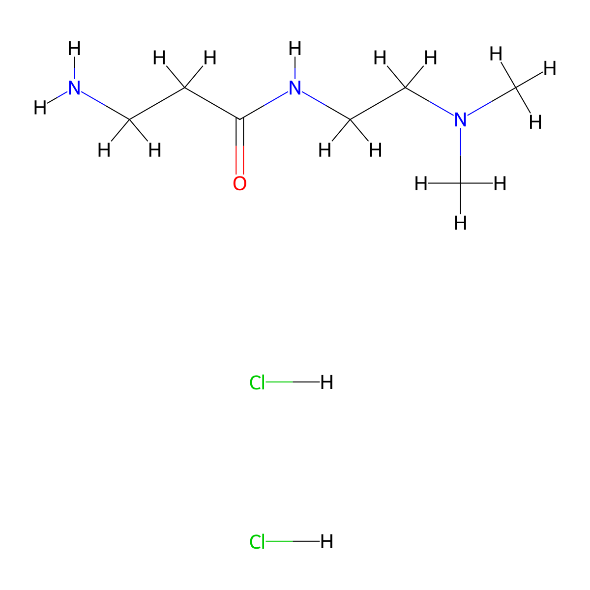 3-Amino-N-(2-(dimethylamino)ethyl)propanamide dihydrochloride molecular structure, CAS 1144082-56-3